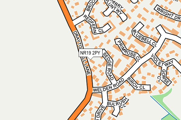 NR19 2PY map - OS OpenMap – Local (Ordnance Survey)