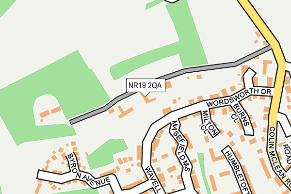NR19 2QA map - OS OpenMap – Local (Ordnance Survey)