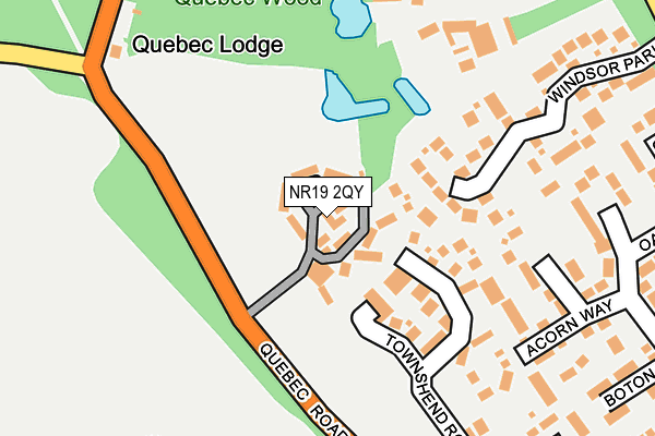 NR19 2QY map - OS OpenMap – Local (Ordnance Survey)