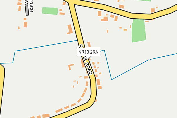 NR19 2RN map - OS OpenMap – Local (Ordnance Survey)