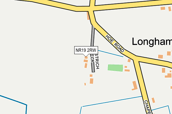 NR19 2RW map - OS OpenMap – Local (Ordnance Survey)