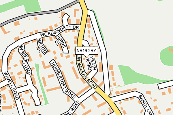 NR19 2RY map - OS OpenMap – Local (Ordnance Survey)