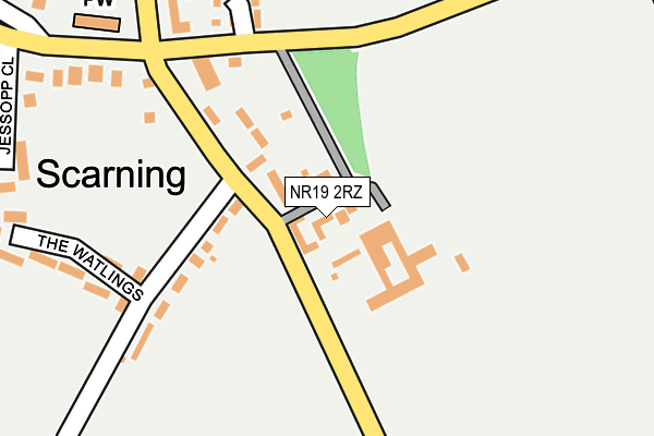 NR19 2RZ map - OS OpenMap – Local (Ordnance Survey)