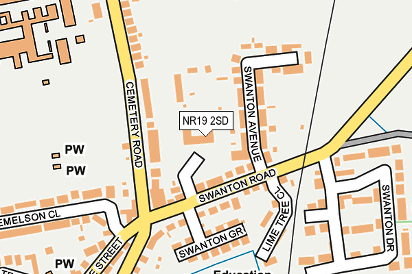 NR19 2SD map - OS OpenMap – Local (Ordnance Survey)