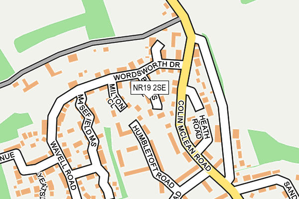 NR19 2SE map - OS OpenMap – Local (Ordnance Survey)