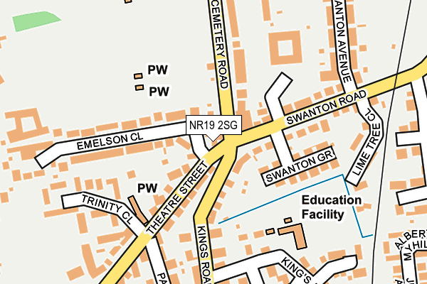 NR19 2SG map - OS OpenMap – Local (Ordnance Survey)