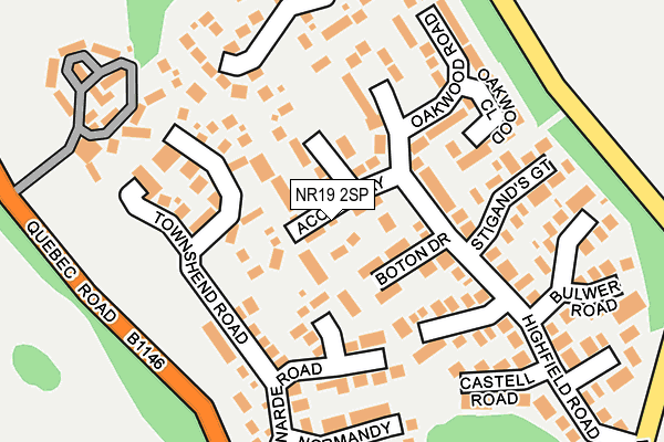 NR19 2SP map - OS OpenMap – Local (Ordnance Survey)