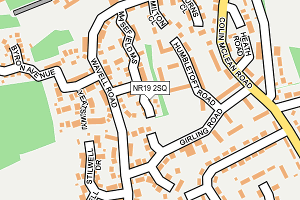 NR19 2SQ map - OS OpenMap – Local (Ordnance Survey)