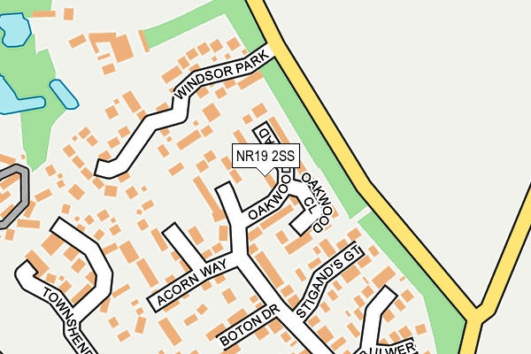 NR19 2SS map - OS OpenMap – Local (Ordnance Survey)