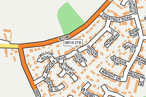 NR19 2TB map - OS OpenMap – Local (Ordnance Survey)