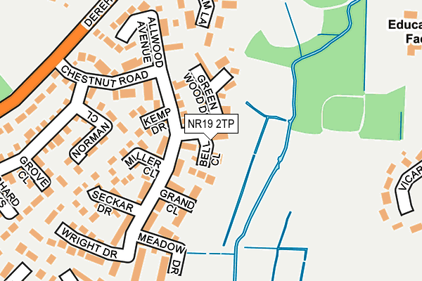 NR19 2TP map - OS OpenMap – Local (Ordnance Survey)