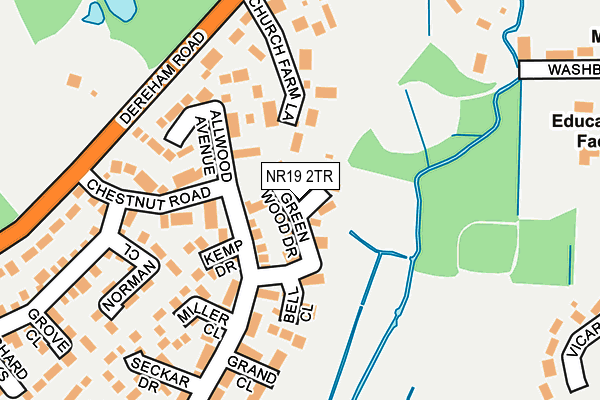 NR19 2TR map - OS OpenMap – Local (Ordnance Survey)