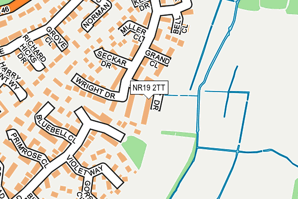 NR19 2TT map - OS OpenMap – Local (Ordnance Survey)