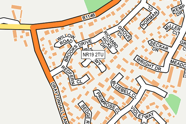 NR19 2TU map - OS OpenMap – Local (Ordnance Survey)