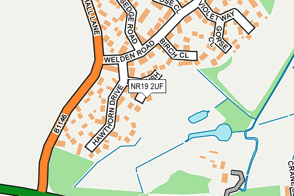 NR19 2UF map - OS OpenMap – Local (Ordnance Survey)