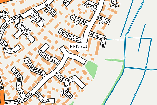 NR19 2UJ map - OS OpenMap – Local (Ordnance Survey)