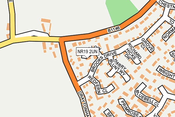 NR19 2UN map - OS OpenMap – Local (Ordnance Survey)
