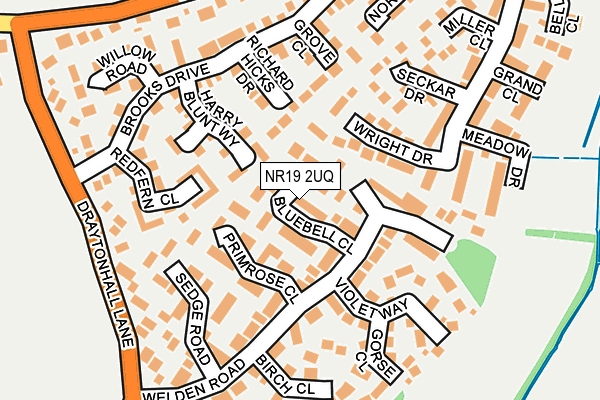 NR19 2UQ map - OS OpenMap – Local (Ordnance Survey)