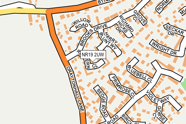 NR19 2UW map - OS OpenMap – Local (Ordnance Survey)