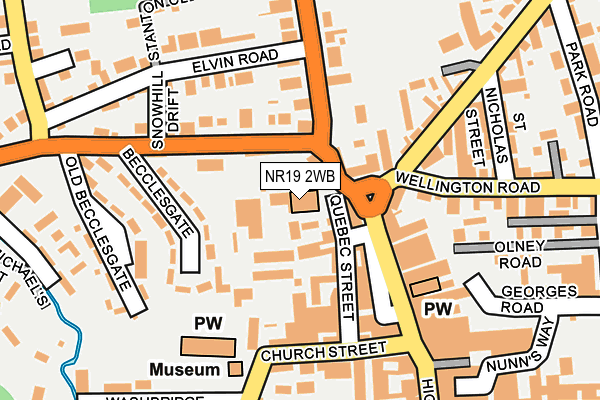 NR19 2WB map - OS OpenMap – Local (Ordnance Survey)