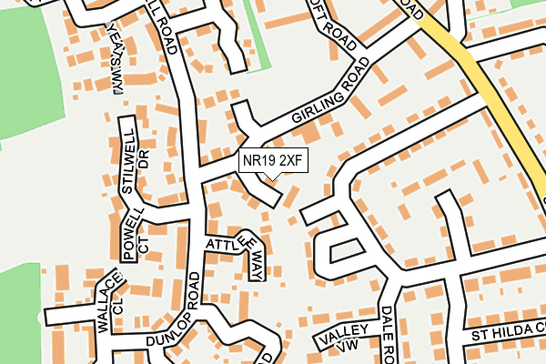 NR19 2XF map - OS OpenMap – Local (Ordnance Survey)