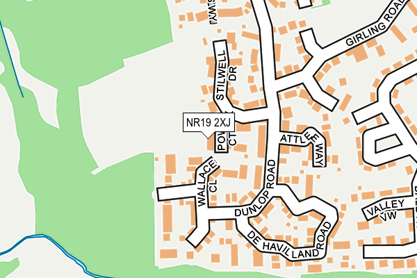 NR19 2XJ map - OS OpenMap – Local (Ordnance Survey)
