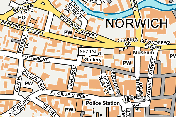 NR2 1AJ map - OS OpenMap – Local (Ordnance Survey)
