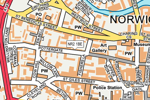 NR2 1BE map - OS OpenMap – Local (Ordnance Survey)
