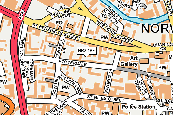 NR2 1BF map - OS OpenMap – Local (Ordnance Survey)
