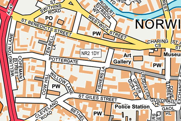 NR2 1DY map - OS OpenMap – Local (Ordnance Survey)