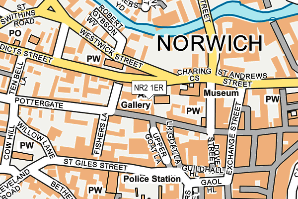 NR2 1ER map - OS OpenMap – Local (Ordnance Survey)