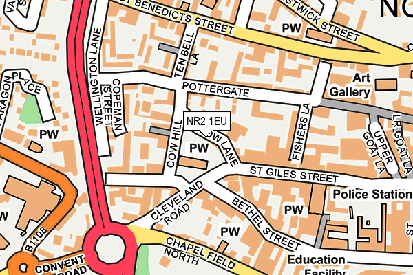 NR2 1EU map - OS OpenMap – Local (Ordnance Survey)