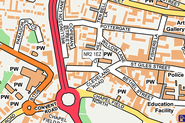 NR2 1EZ map - OS OpenMap – Local (Ordnance Survey)