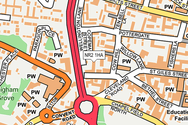 NR2 1HA map - OS OpenMap – Local (Ordnance Survey)