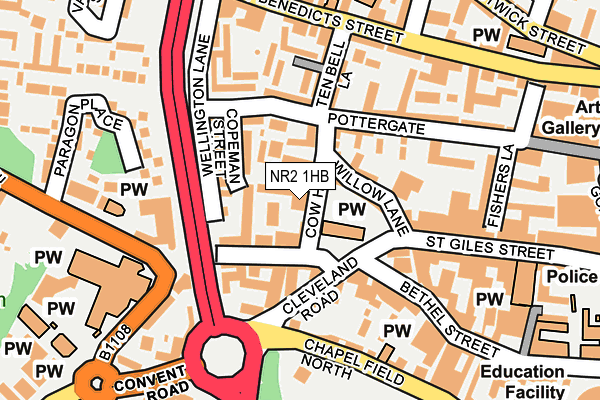 NR2 1HB map - OS OpenMap – Local (Ordnance Survey)