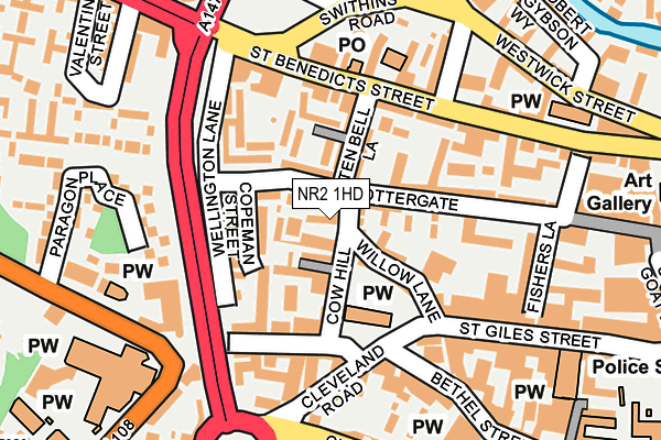 NR2 1HD map - OS OpenMap – Local (Ordnance Survey)