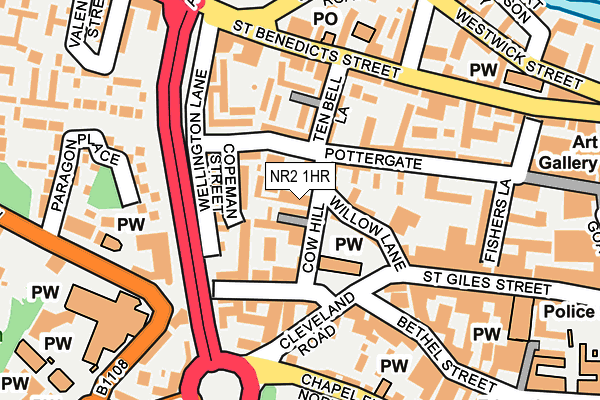NR2 1HR map - OS OpenMap – Local (Ordnance Survey)