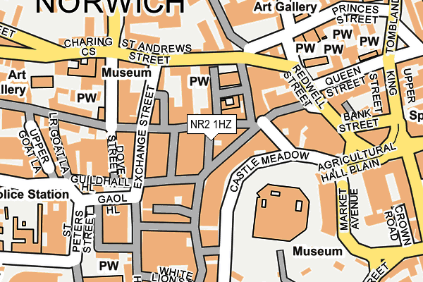 NR2 1HZ map - OS OpenMap – Local (Ordnance Survey)
