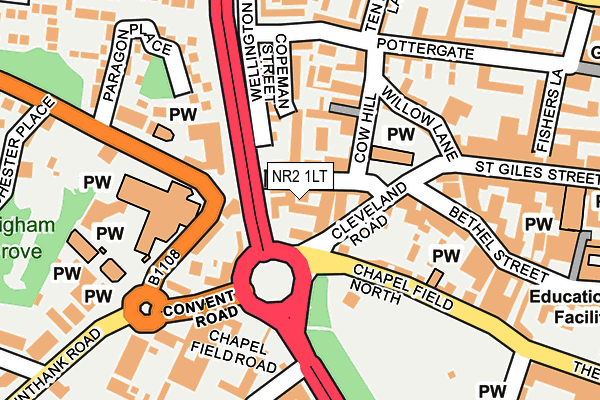 NR2 1LT map - OS OpenMap – Local (Ordnance Survey)