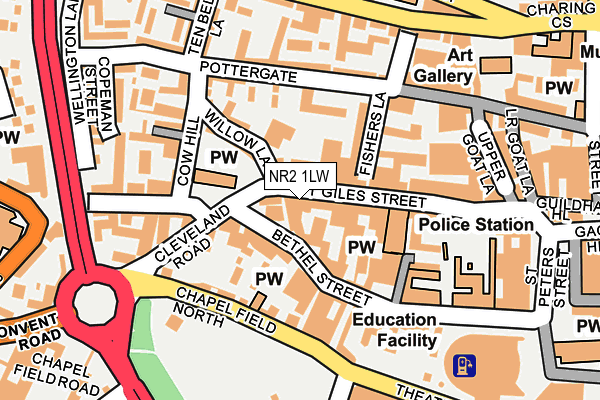 NR2 1LW map - OS OpenMap – Local (Ordnance Survey)