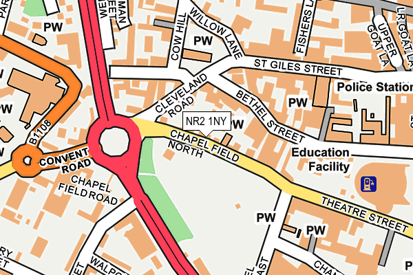 NR2 1NY map - OS OpenMap – Local (Ordnance Survey)