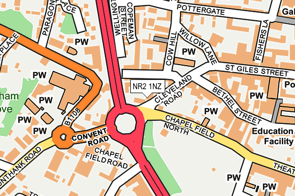 NR2 1NZ map - OS OpenMap – Local (Ordnance Survey)