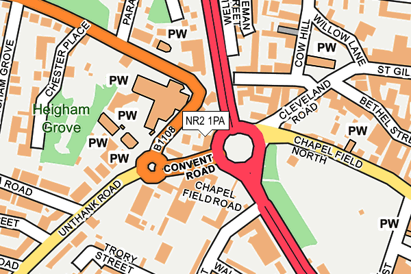 NR2 1PA map - OS OpenMap – Local (Ordnance Survey)