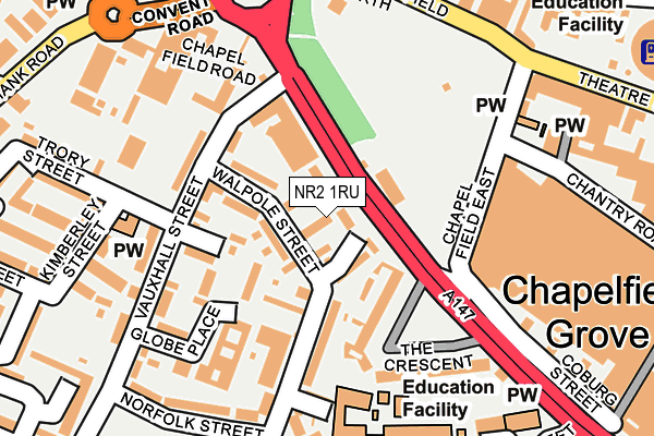 NR2 1RU map - OS OpenMap – Local (Ordnance Survey)