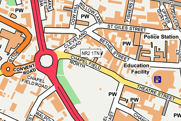 NR2 1TN map - OS OpenMap – Local (Ordnance Survey)