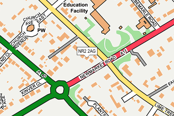 NR2 2AG map - OS OpenMap – Local (Ordnance Survey)