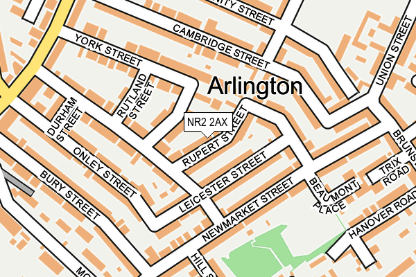 NR2 2AX map - OS OpenMap – Local (Ordnance Survey)