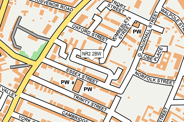 NR2 2BW map - OS OpenMap – Local (Ordnance Survey)