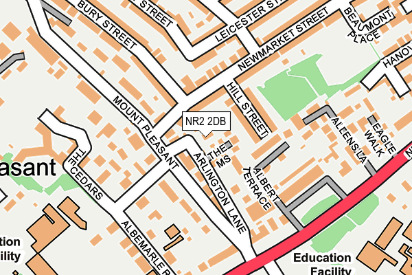 NR2 2DB map - OS OpenMap – Local (Ordnance Survey)