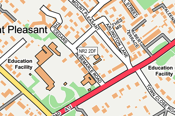 NR2 2DF map - OS OpenMap – Local (Ordnance Survey)
